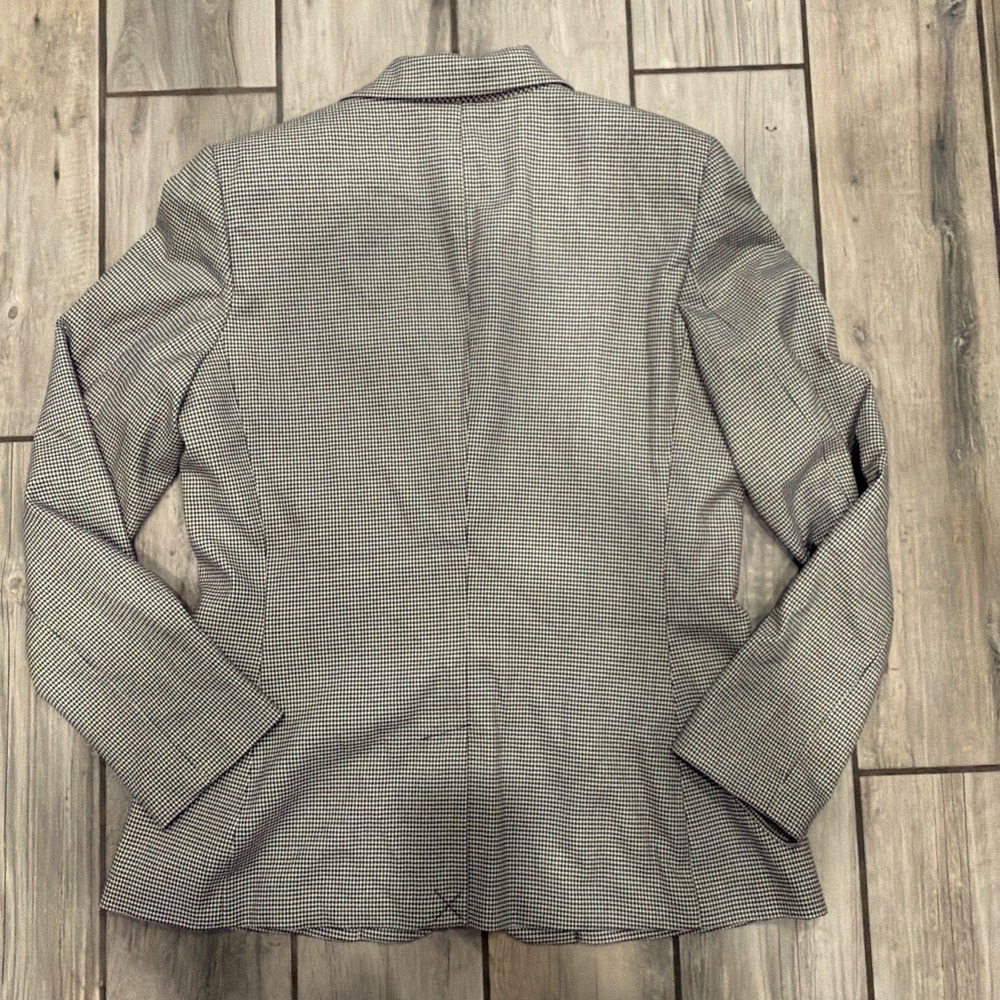 Lauren Ralph Lauren Houndstooth Two Button Blazer Jacket Black & White Size 12 - Picture 8 of 9
